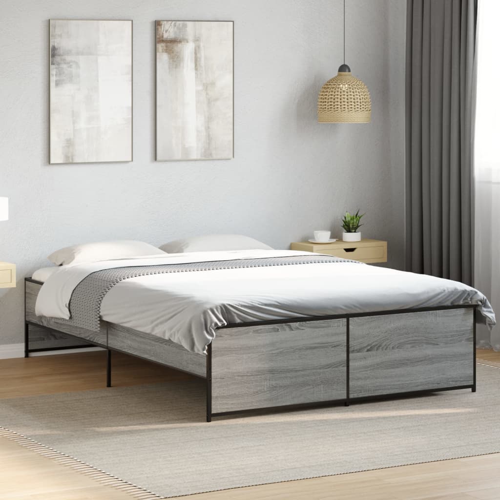 Cadre de lit sans matelas sonoma gris 120x200 cm