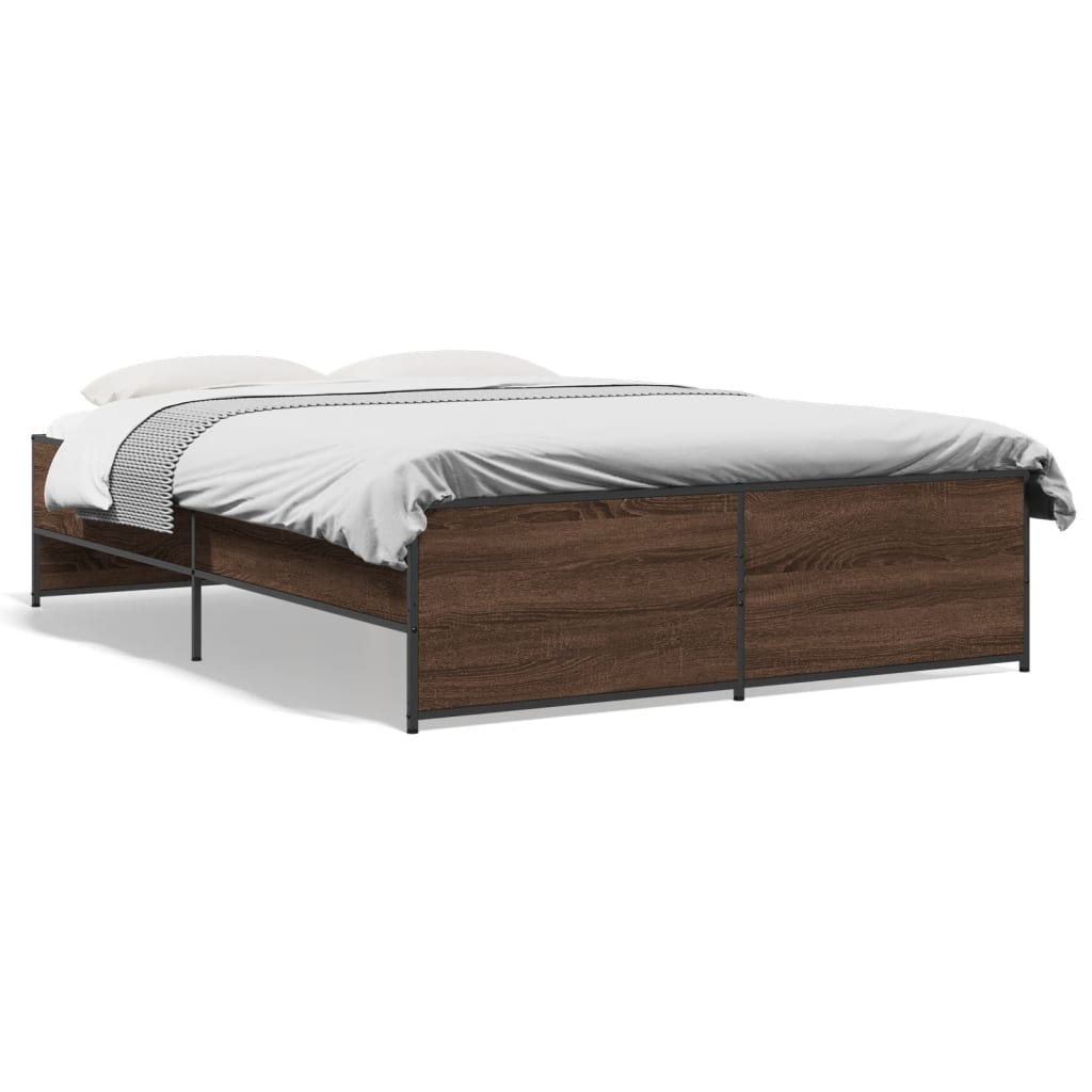 Cadre de lit sans matelas chêne marron 120x200 cm