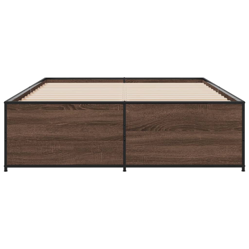 Cadre de lit sans matelas chêne marron 120x200 cm