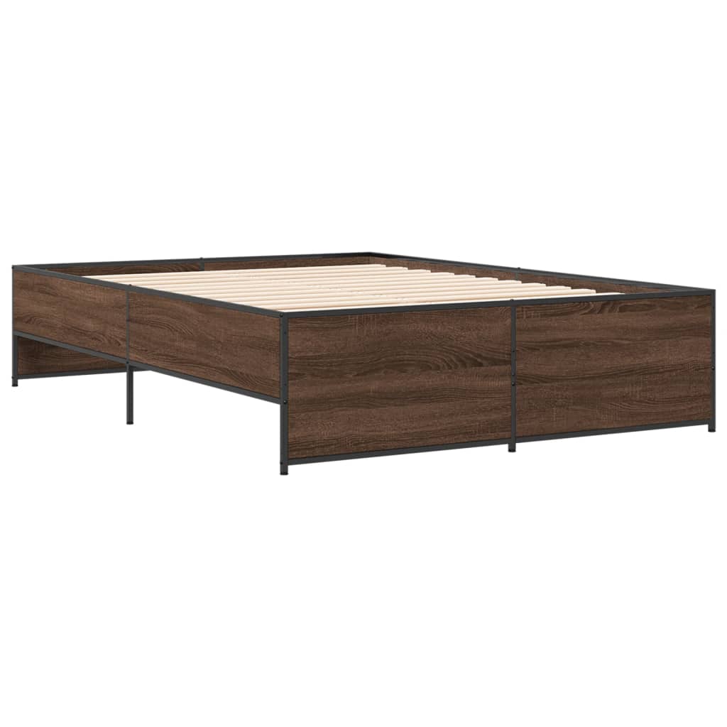 Cadre de lit sans matelas chêne marron 120x200 cm