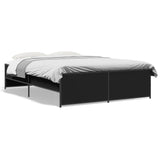 Cadre de lit sans matelas noir 140x190 cm