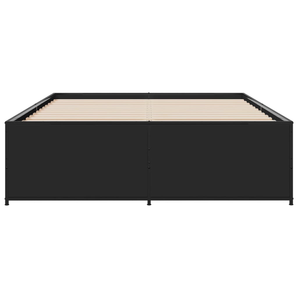 Cadre de lit sans matelas noir 140x190 cm