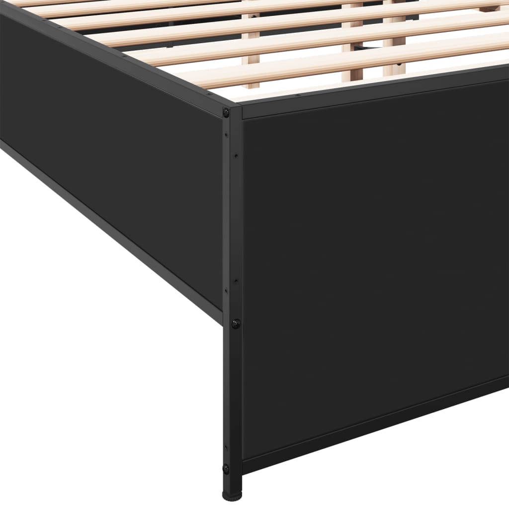 Cadre de lit sans matelas noir 140x190 cm