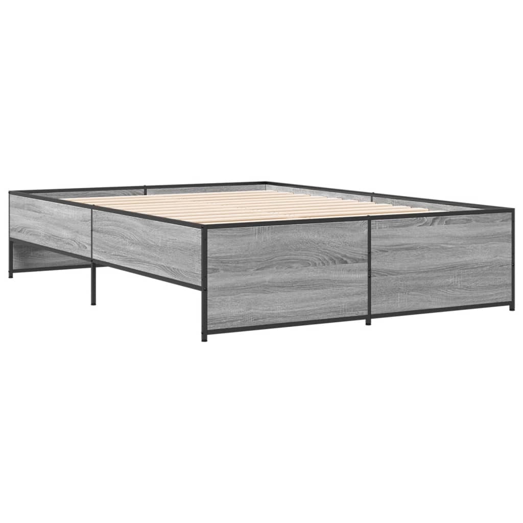 Cadre de lit sans matelas sonoma gris 140x190 cm