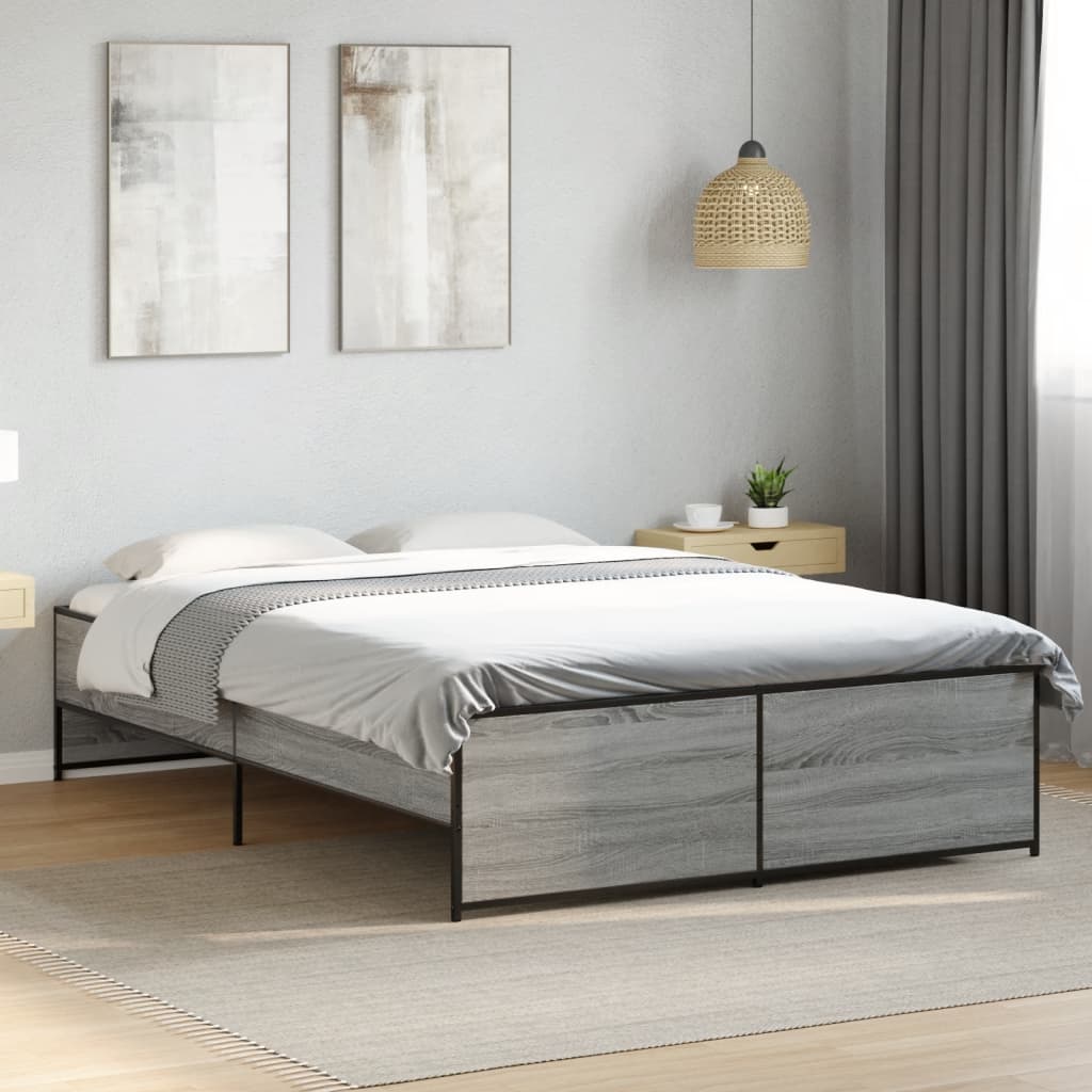 Cadre de lit sans matelas sonoma gris 140x190 cm