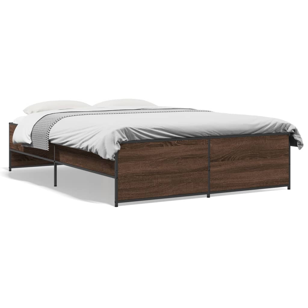 Cadre de lit sans matelas chêne marron 140x190 cm