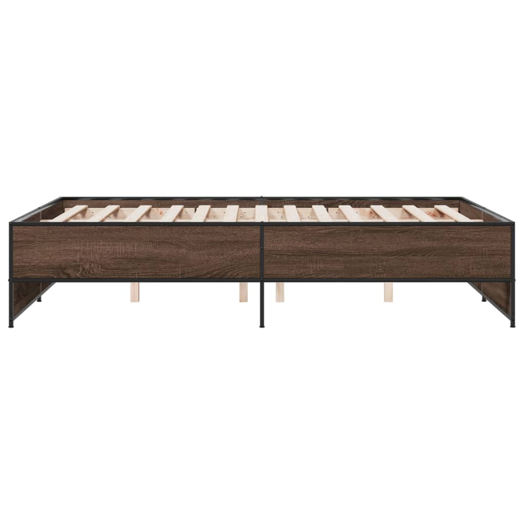 Cadre de lit sans matelas chêne marron 140x190 cm