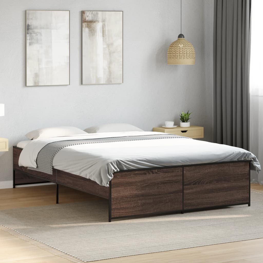 Cadre de lit sans matelas chêne marron 140x190 cm