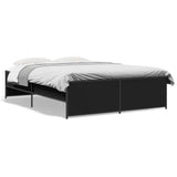 Cadre de lit sans matelas noir 135x190 cm