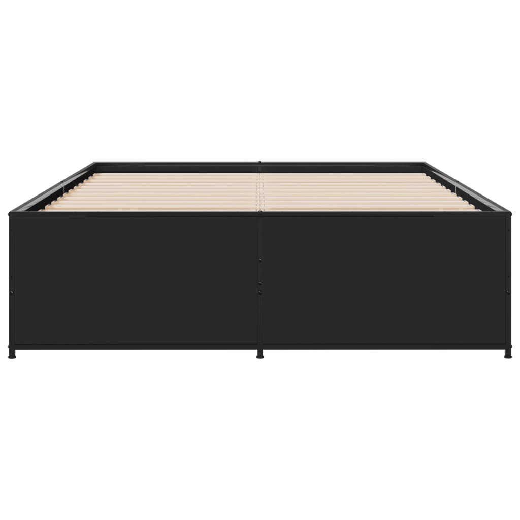 Cadre de lit sans matelas noir 135x190 cm