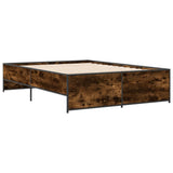 Cadre de lit sans matelas chêne fumé 135x190 cm