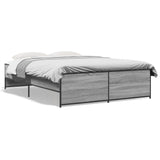 Cadre de lit sans matelas sonoma gris 135x190 cm