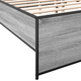 Cadre de lit sans matelas sonoma gris 135x190 cm