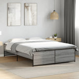 Cadre de lit sans matelas sonoma gris 135x190 cm