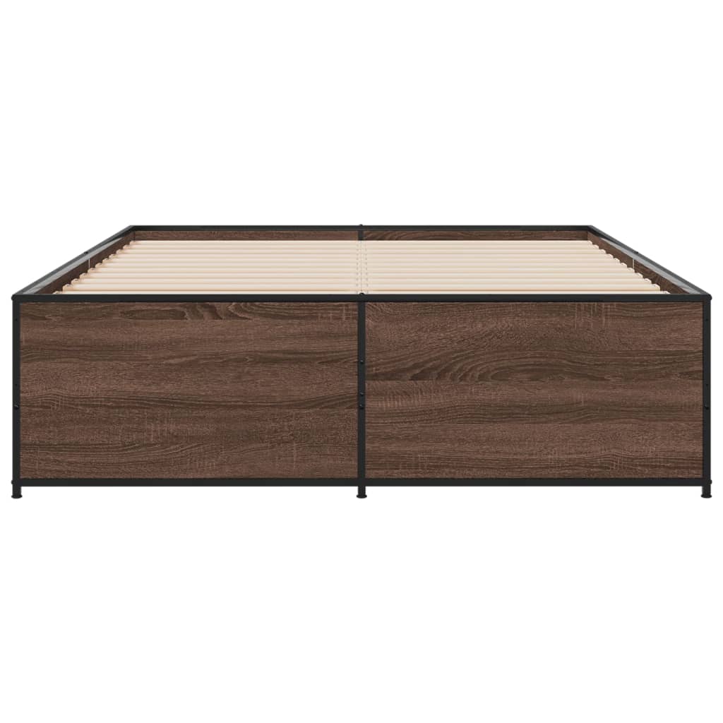 Cadre de lit sans matelas chêne marron 135x190 cm