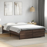 Cadre de lit sans matelas chêne marron 135x190 cm