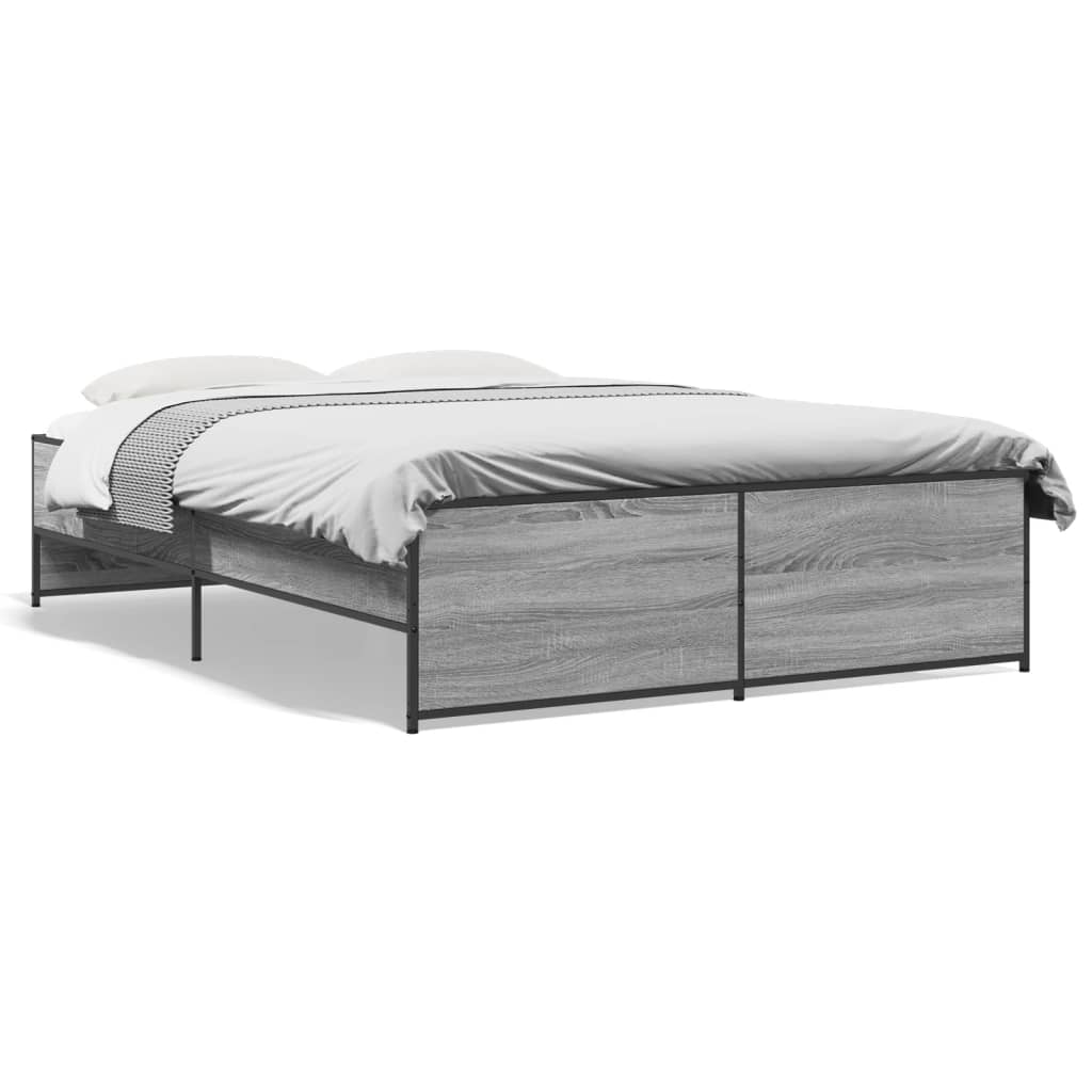 Cadre de lit sans matelas sonoma gris 120x190 cm