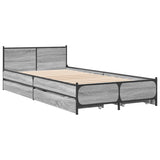 Cadre de lit avec tiroirs sans matelas sonoma gris 90x190 cm