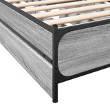 Cadre de lit avec tiroirs sans matelas sonoma gris 90x190 cm