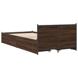 Cadre de lit avec tiroirs sans matelas chêne marron 90x190 cm