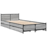 Cadre de lit avec tiroirs sans matelas sonoma gris 90x200 cm