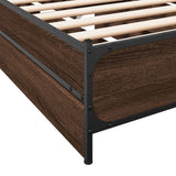 Cadre de lit avec tiroirs sans matelas chêne marron 75x190 cm