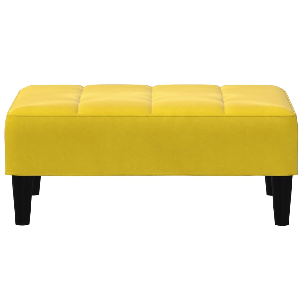 Repose-pied jaune 77x55x31 cm velours