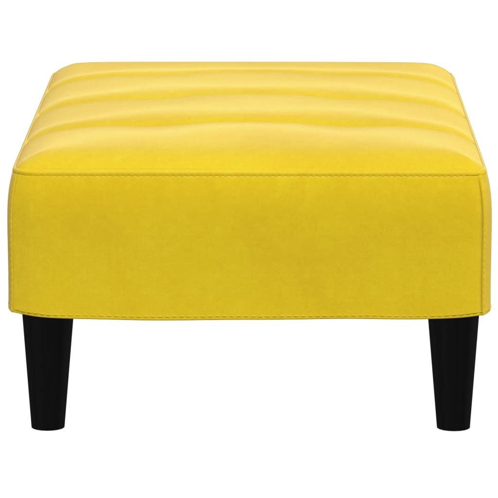 Repose-pied jaune 77x55x31 cm velours