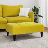 Repose-pied jaune 77x55x31 cm velours