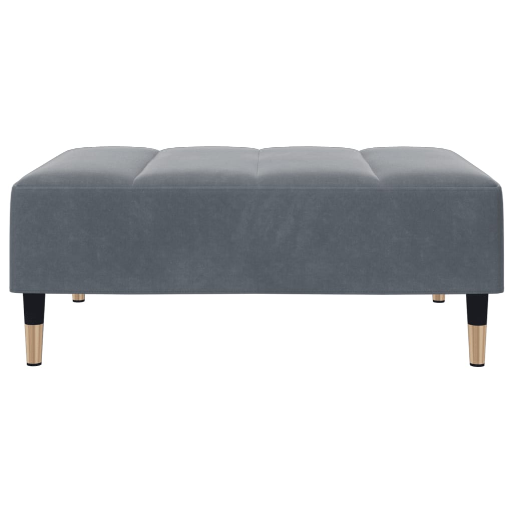 Repose-pied gris foncé 77x55x31 cm velours