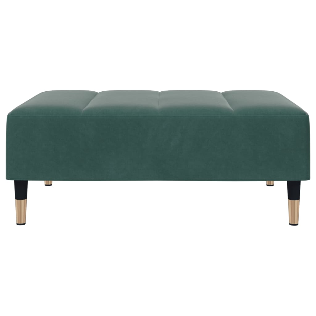 Repose-pied vert foncé 77x55x31 cm velours