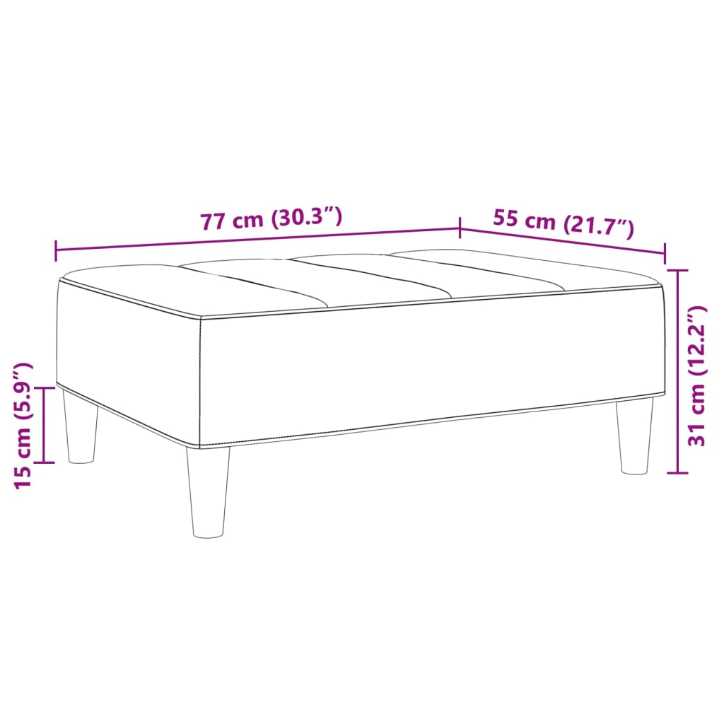 Repose-pied vert foncé 77x55x31 cm velours