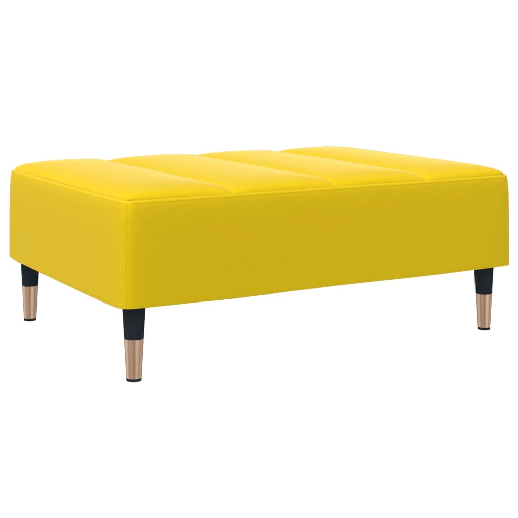 Repose-pied jaune 77x55x31 cm velours