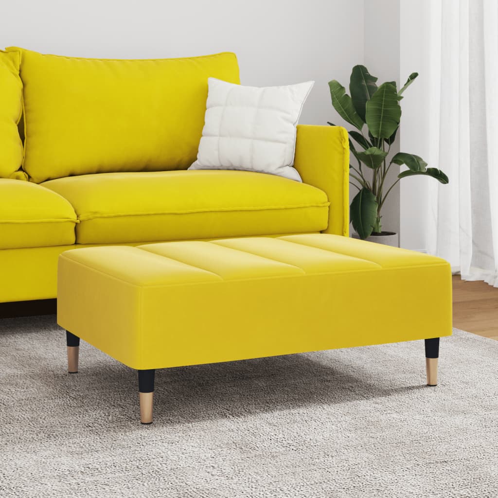 Repose-pied jaune 77x55x31 cm velours