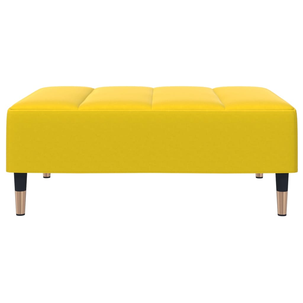 Repose-pied jaune 77x55x31 cm velours