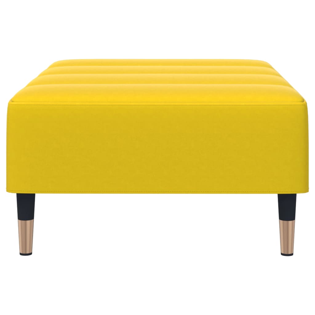 Repose-pied jaune 77x55x31 cm velours