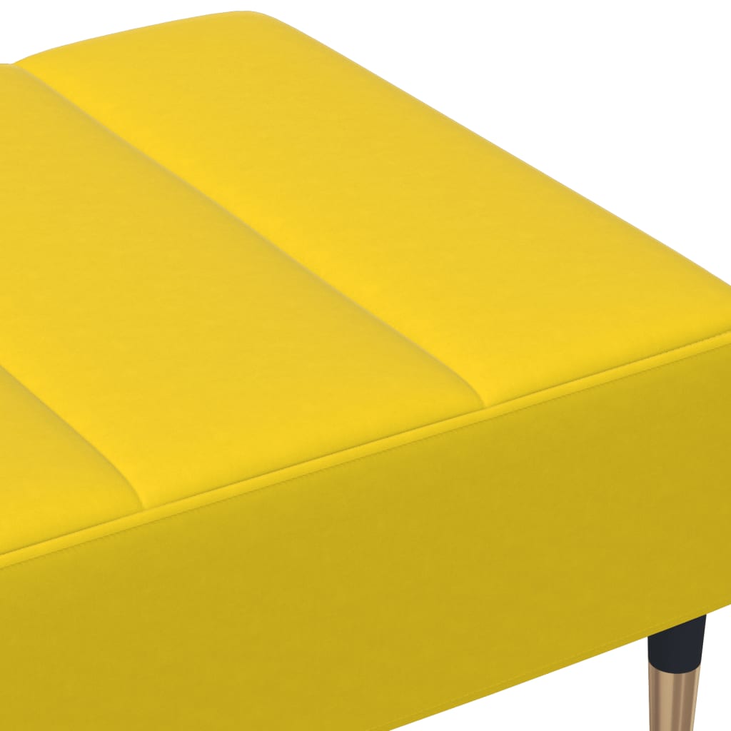 Repose-pied jaune 77x55x31 cm velours