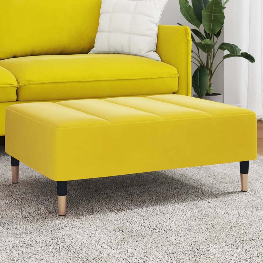 Repose-pied jaune 77x55x31 cm velours