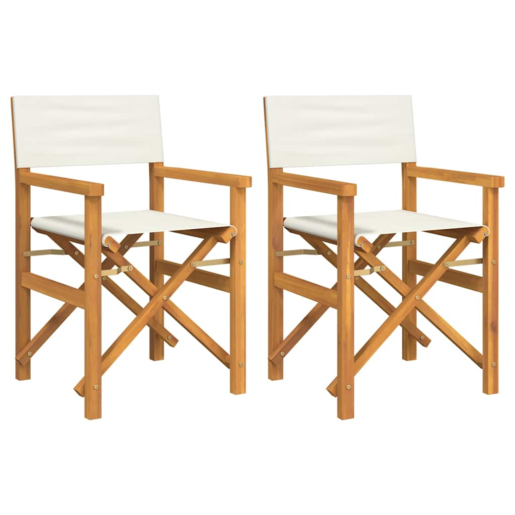 Chaises de metteur en scène pliantes lot de 2 Bois teck massif