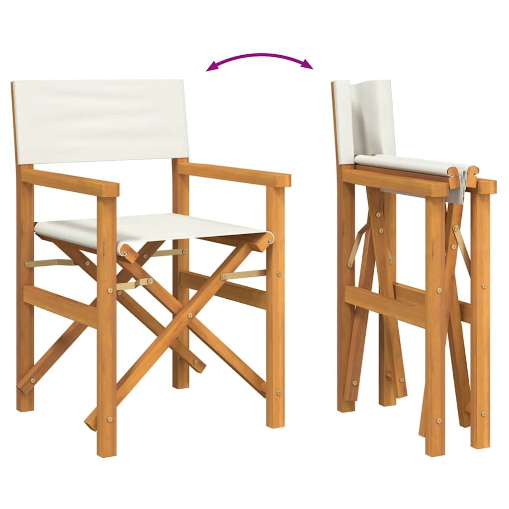 Chaises de metteur en scène pliantes lot de 2 Bois teck massif