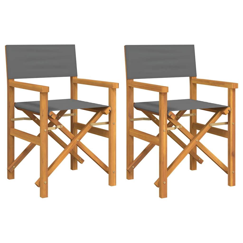 Chaises de metteur en scène pliantes lot de 2 Bois teck massif