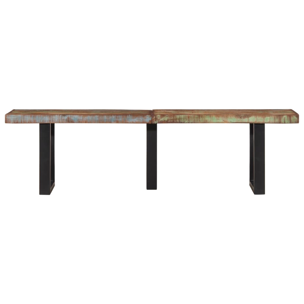 Banc 160 cm bois de récupération massif et acier