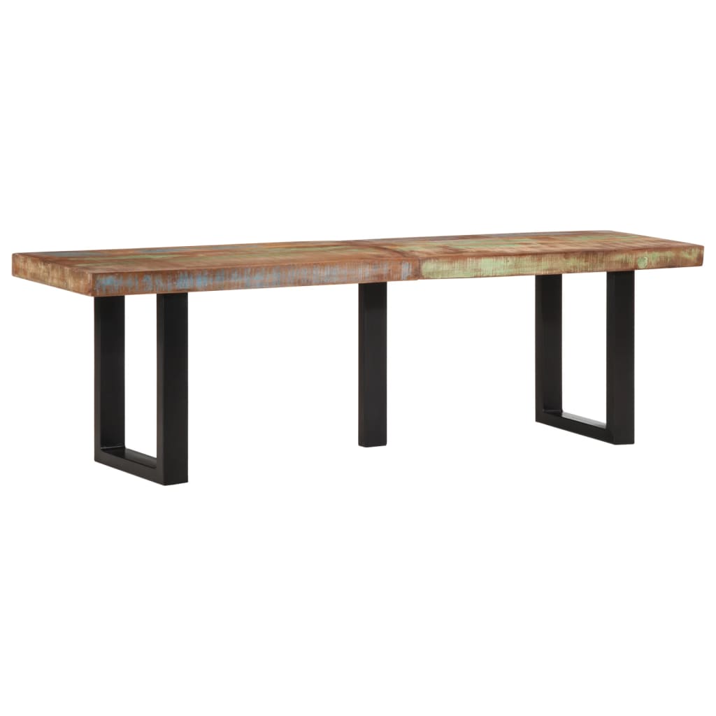 Banc 160 cm bois de récupération massif et acier