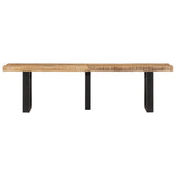 Banc 160 cm bois de manguier brut massif et acier