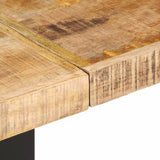 Banc 160 cm bois de manguier brut massif et acier