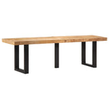 Banc 160 cm bois de manguier brut massif et acier