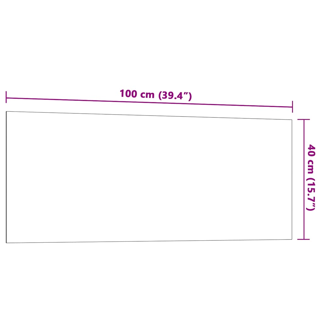 Tableau noir magnétique mural Blanc 100x40 cm Verre trempé