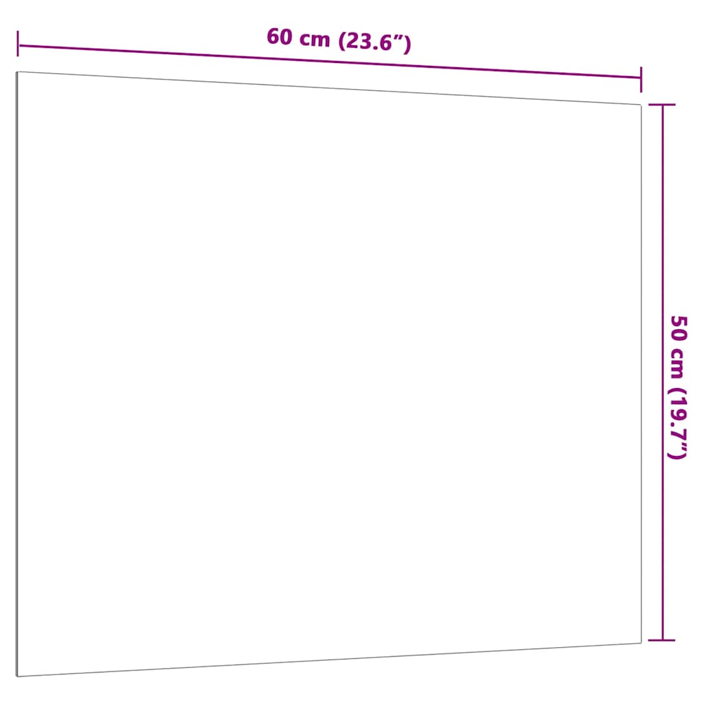 Tableau noir magnétique mural Blanc 60x50 cm Verre trempé