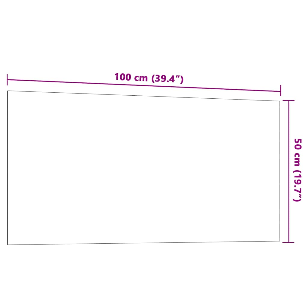 Tableau noir magnétique mural Blanc 100x50 cm Verre trempé