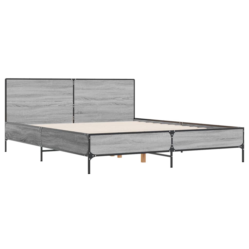 Cadre de lit sans matelas sonoma gris 120x200 cm